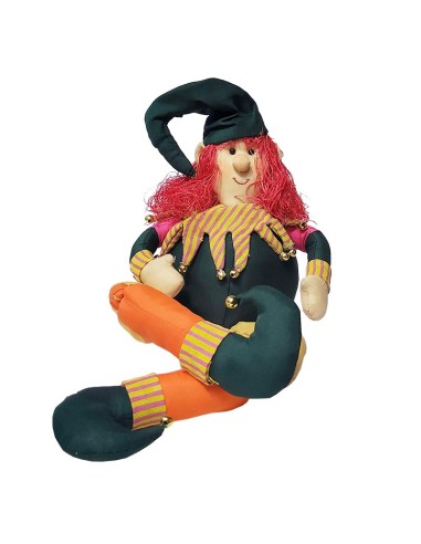 Lutin du Père Noël en Tissu – Fabrication Artisanale (39 cm)