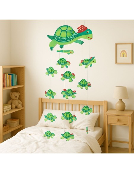 Holz Mobile Schildkröte – Handgefertigte Babydeko