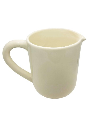 Jarra de cerámica esmaltada color crema - 1 l - Artesanía de mesa