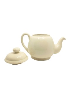 Cream-colored ceramic teapot 2