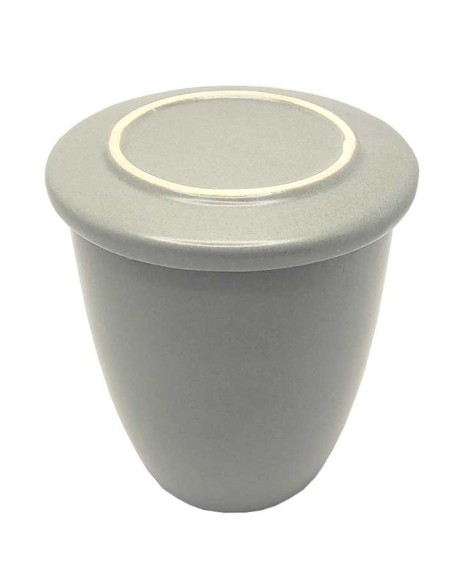 Tazza da tè con coperchio in ceramica grigia