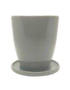 Tasse à thé avec couvercle céramique grise 2