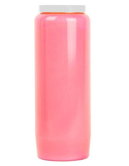 Candela da novena rosa - olio vegetale - 6 x 18 cm