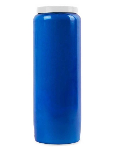 Vela de novena azul oscuro - aceite vegetal - 6 x 18 cm