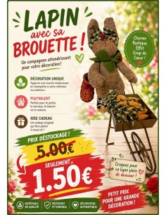 Filz-Hase mit Schubkarre – Handgefertigte Dekoration 32x25 cm