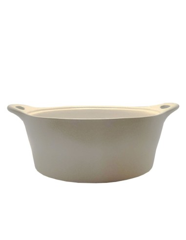 Pirofila rotonda in ceramica - Beige
