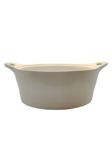 Ronde keramische ovenschaal - Beige