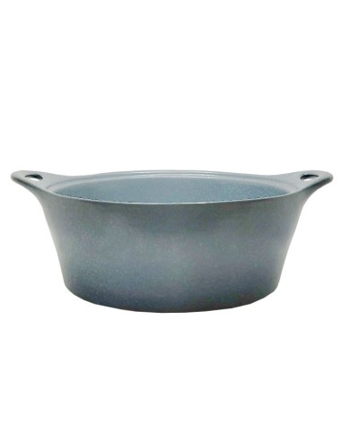 Plat à four rond en terre cuite - Gris