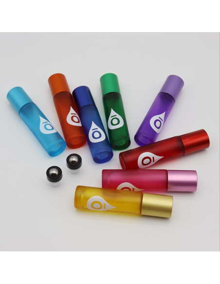 Rollerball-Flasche aus farbigem Rauchglas