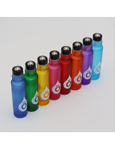 Colored smoked glass roller bottle